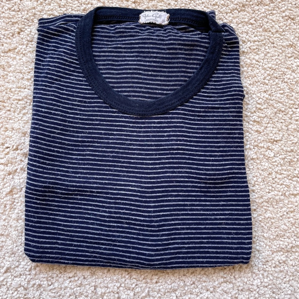 Brandy Melville - blue stripped short sleeve shirt